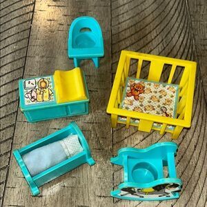 Vintage 1972 made in USA 🇺🇸 Fisher Price Nursery Set